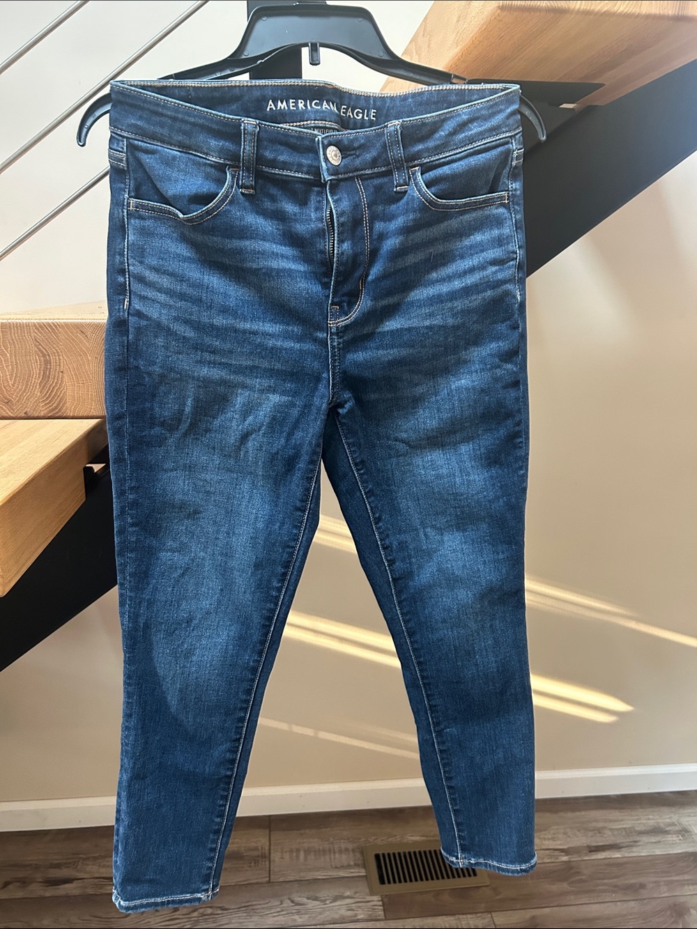 American Eagle Outfitters Women's Dark Indigo Skinny Jeans next level stretch
